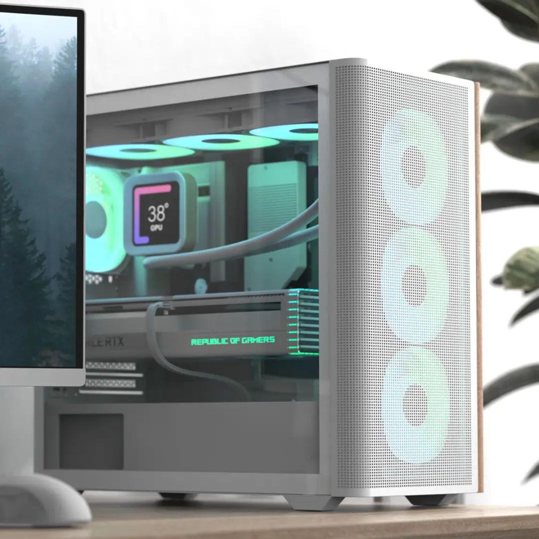 Aerocool D301A Mini Tower - Zwart/Hout