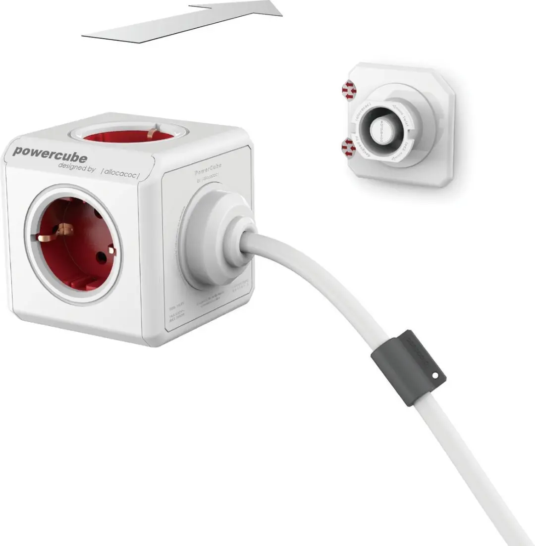 Allocacoc PowerCube Extended USB DE Blauw - 4 Stopcontacten 3680W 2x USB
