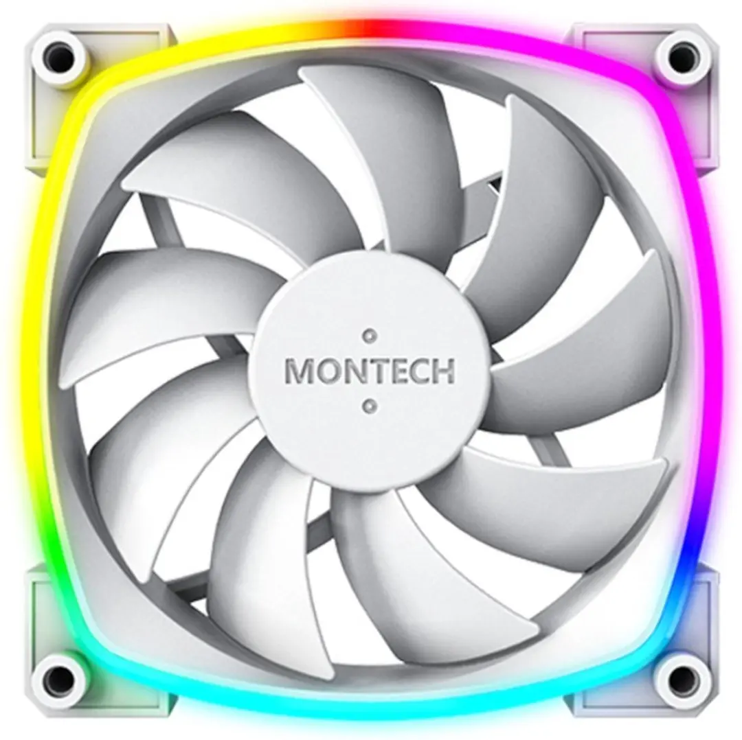 Montech AX120 PWM White Ventilatorhuis - 3 Stuks - 120mm - ARGB Wit