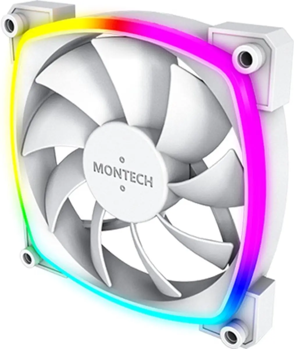 Montech AX120 PWM White Ventilatorhuis - 3 Stuks - 120mm - ARGB Wit