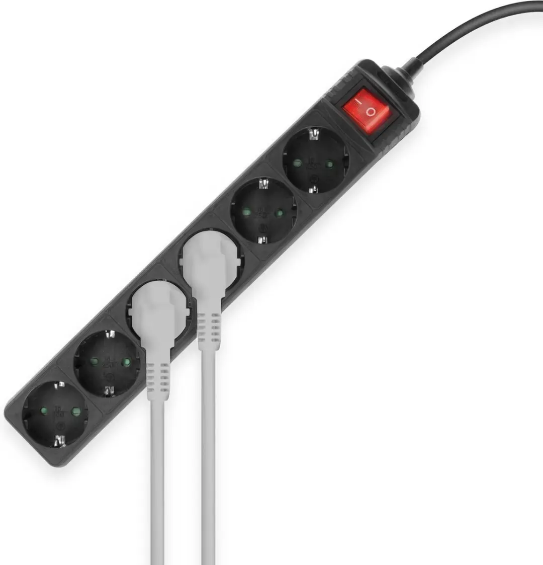ACT Stekkerdoos AC2465 6 Stopcontacten 3m - Zwart