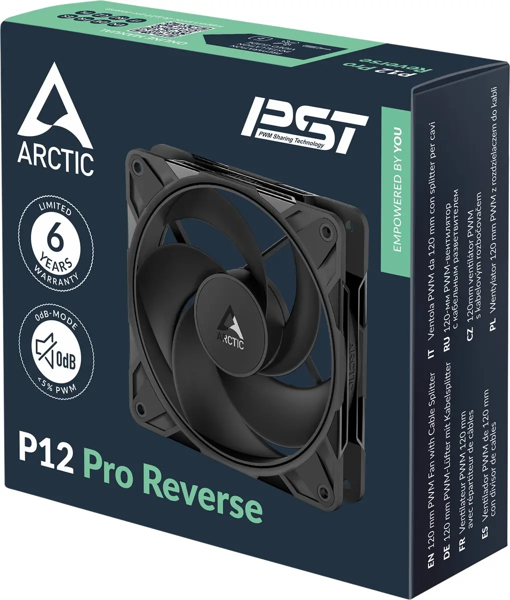 Arctic P12 Pro Reverse 3x 12cm Ventilatoren - Zwart