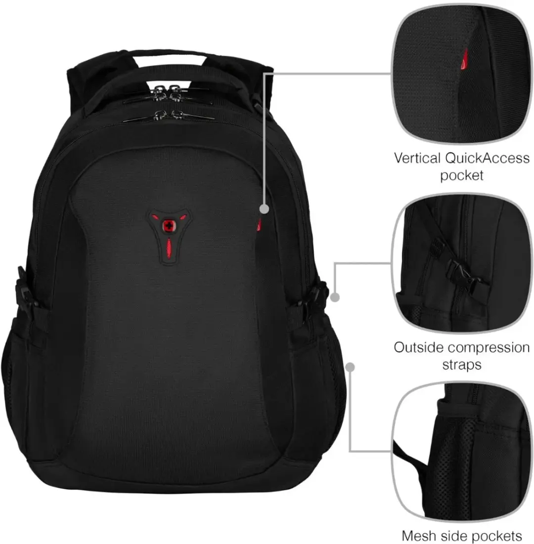 Wenger Sidebar 16" Rugzak - 16" Laptop - 9 Vakken - Zwart - afbeelding 6 van 6