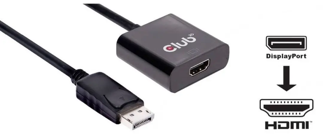 Club 3D CAC-2070 DisplayPort naar HDMI 2.0 Adapter - Zwart