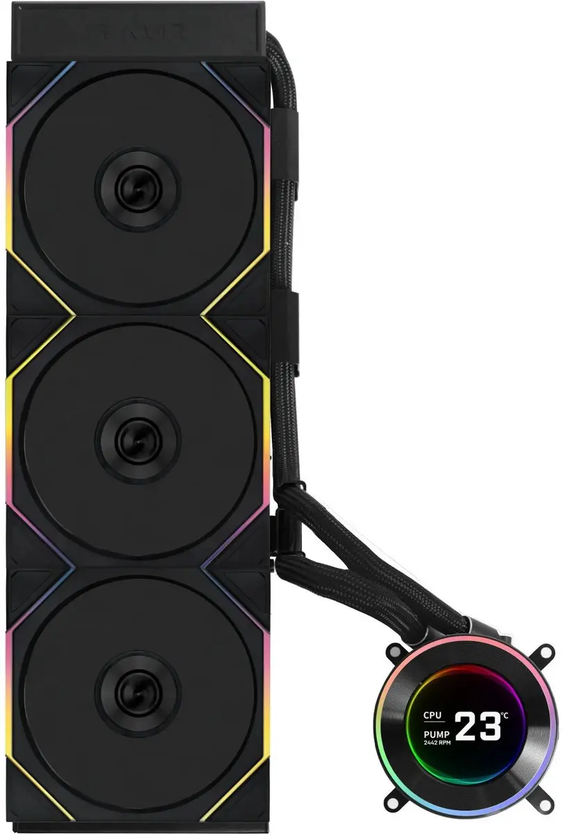 Lian Li Hydroshift II LCD-C 360TL Koelset - 3x 120mm - Zwart