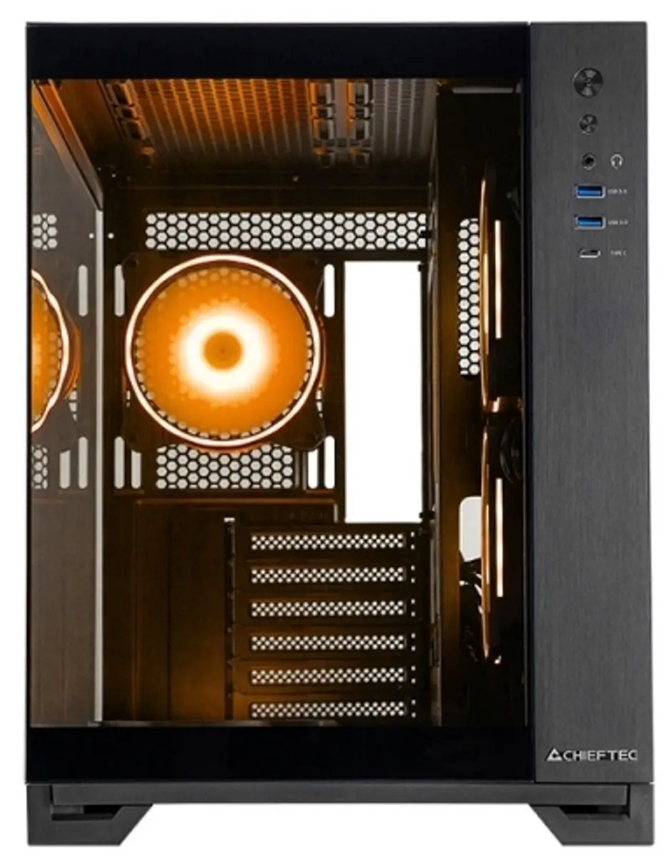 Chieftec Visio GM-30B-TG-OP Tempered Glass Cube - 2x 2.5/3.5 inch - Zwart