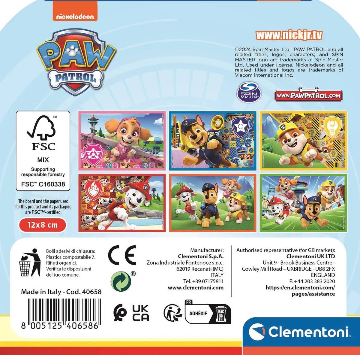 Clementoni Paw Patrol 6-delige Puzzel - 6 Stuks