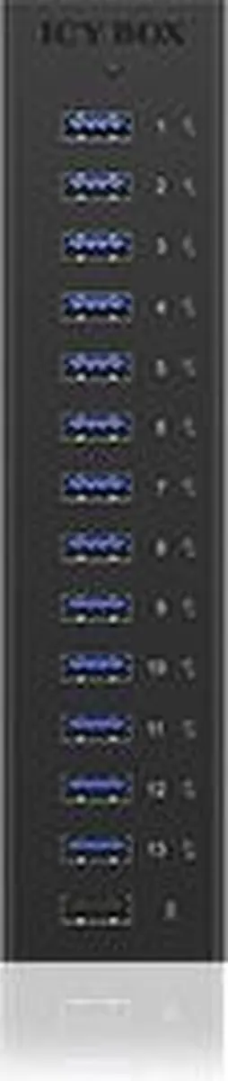 Icy Box IB-AC6113 USB 3.0 Hub - 13 Poorten - Zwart
