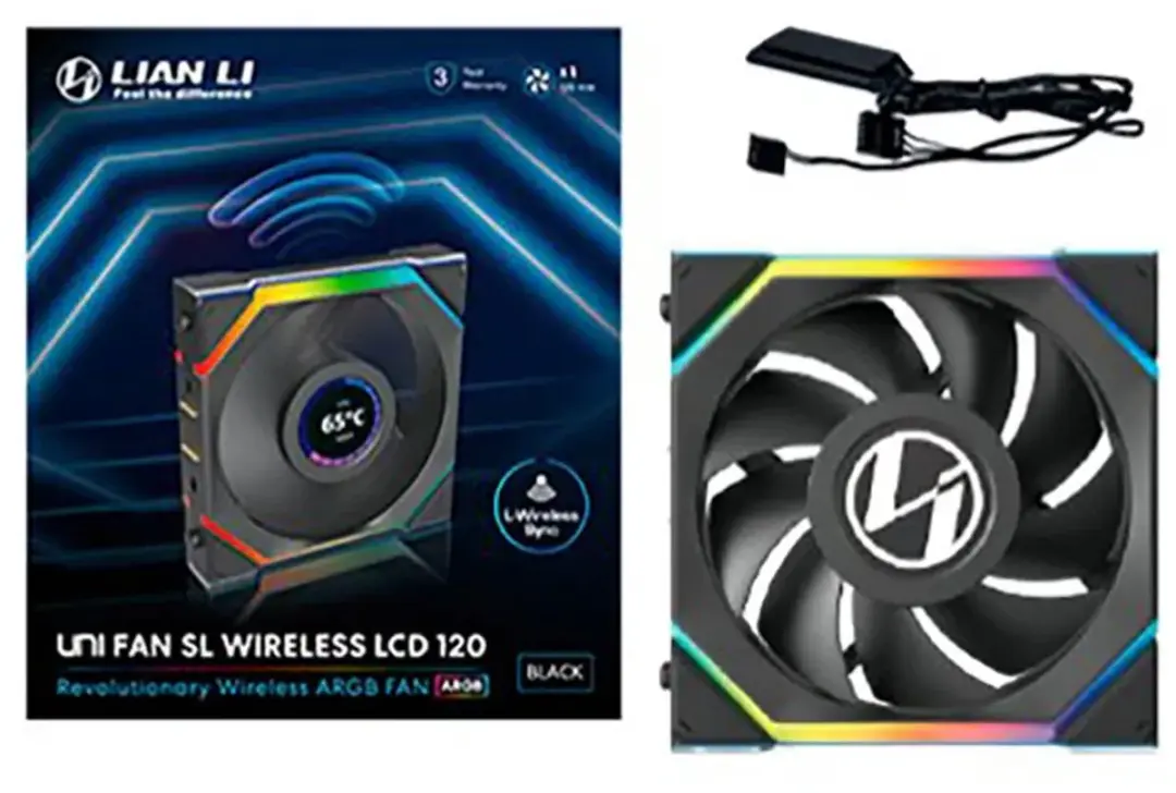 Lian Li UNI FAN SL Wireless LCD Ventilator 120mm - Zwart