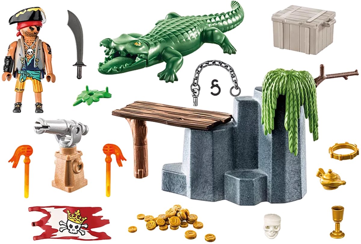 PLAYMOBIL Starter Pack Piraat met alligator - 71473