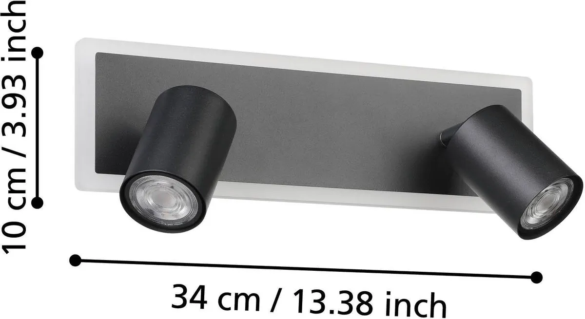 Eglo Rimbocchi 1 Spot LED 34cm - Zwart/Wit