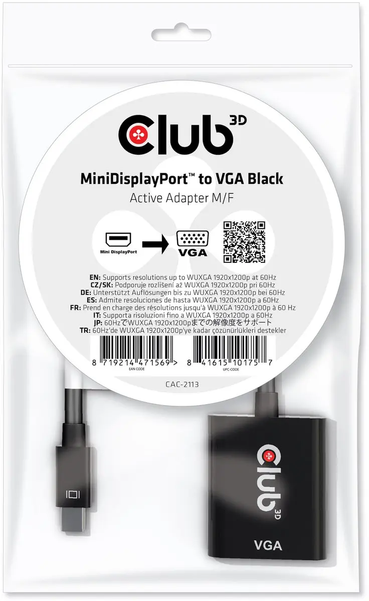 Club3D CAC-2113 MiniDisplayPort naar VGA Adapter