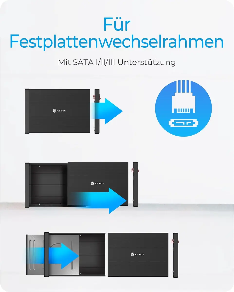 Icy Box IB-525-U3 5,25" Harde Schijfbehuizing - Zwart - afbeelding 6 van 6