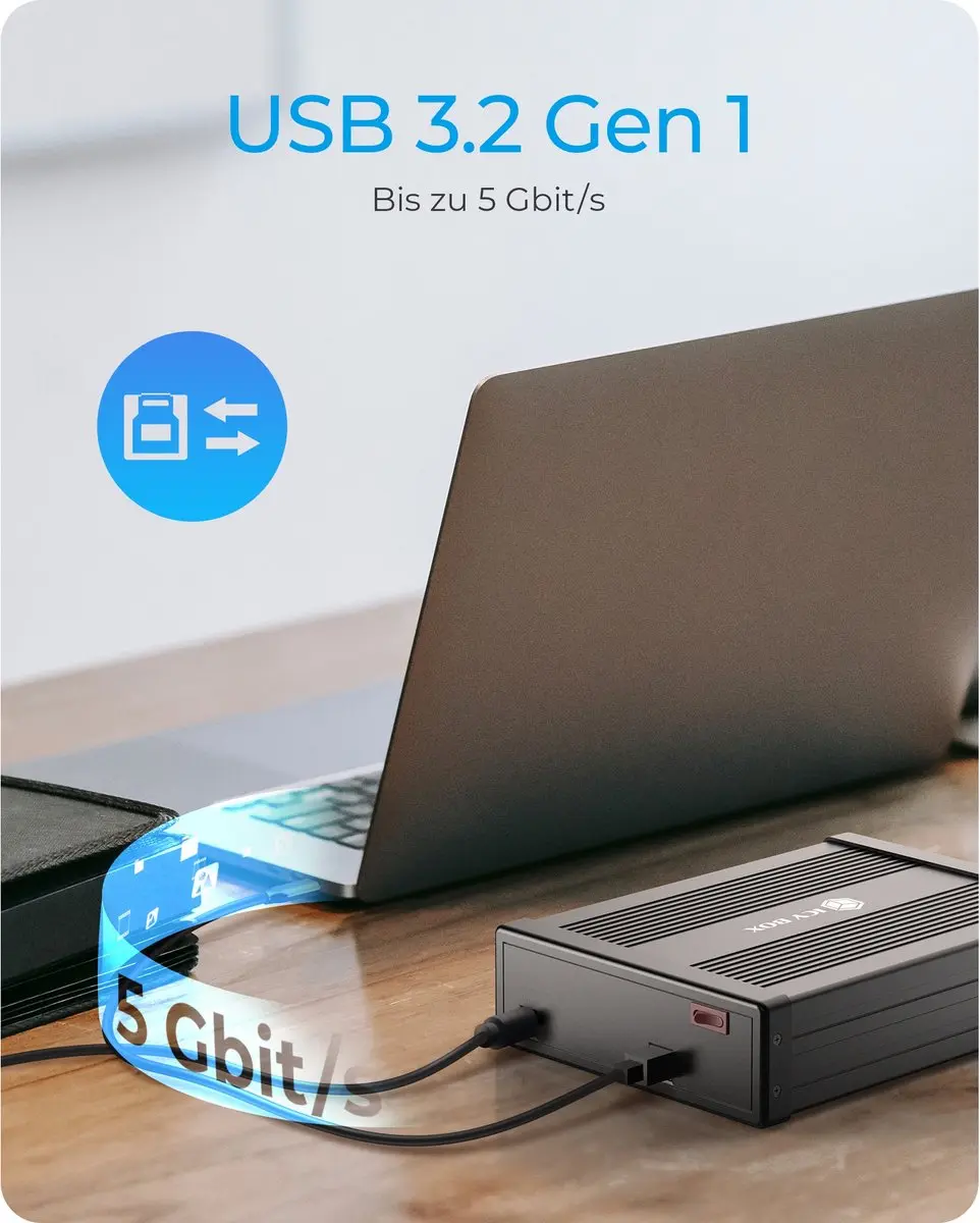 Icy Box IB-525-U3 5,25" Harde Schijfbehuizing - Zwart