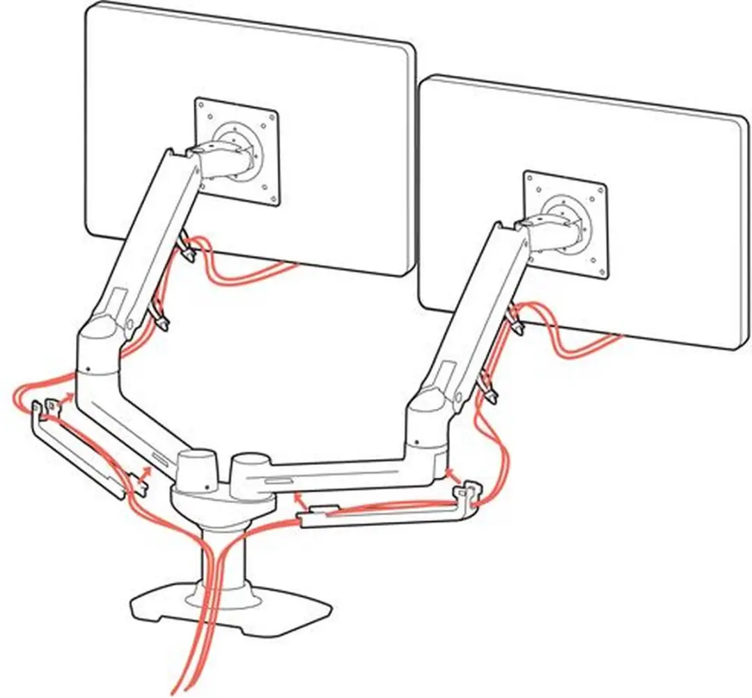 Ergotron LX VZLV64 Monitorbeugel - 2x 27" - Zwart