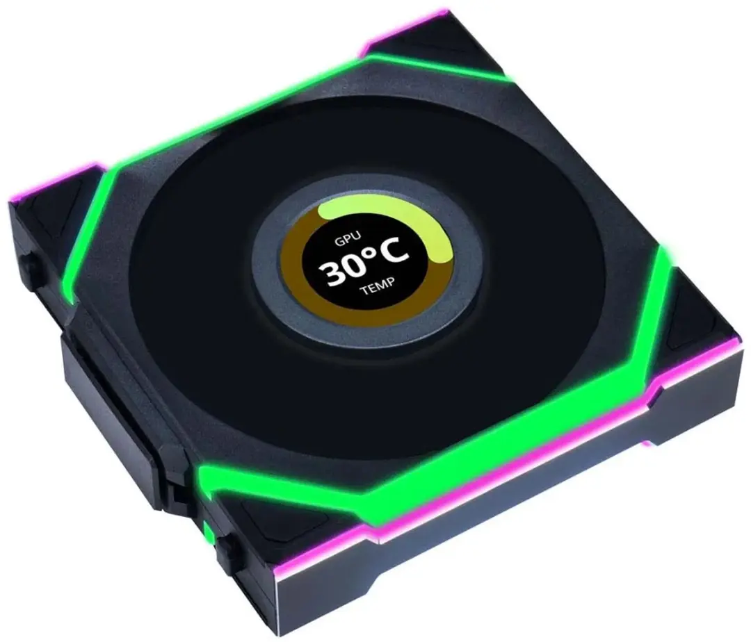 Lian Li UNI FAN SL Wireless LCD Reverse Blade 120mm - Zwart