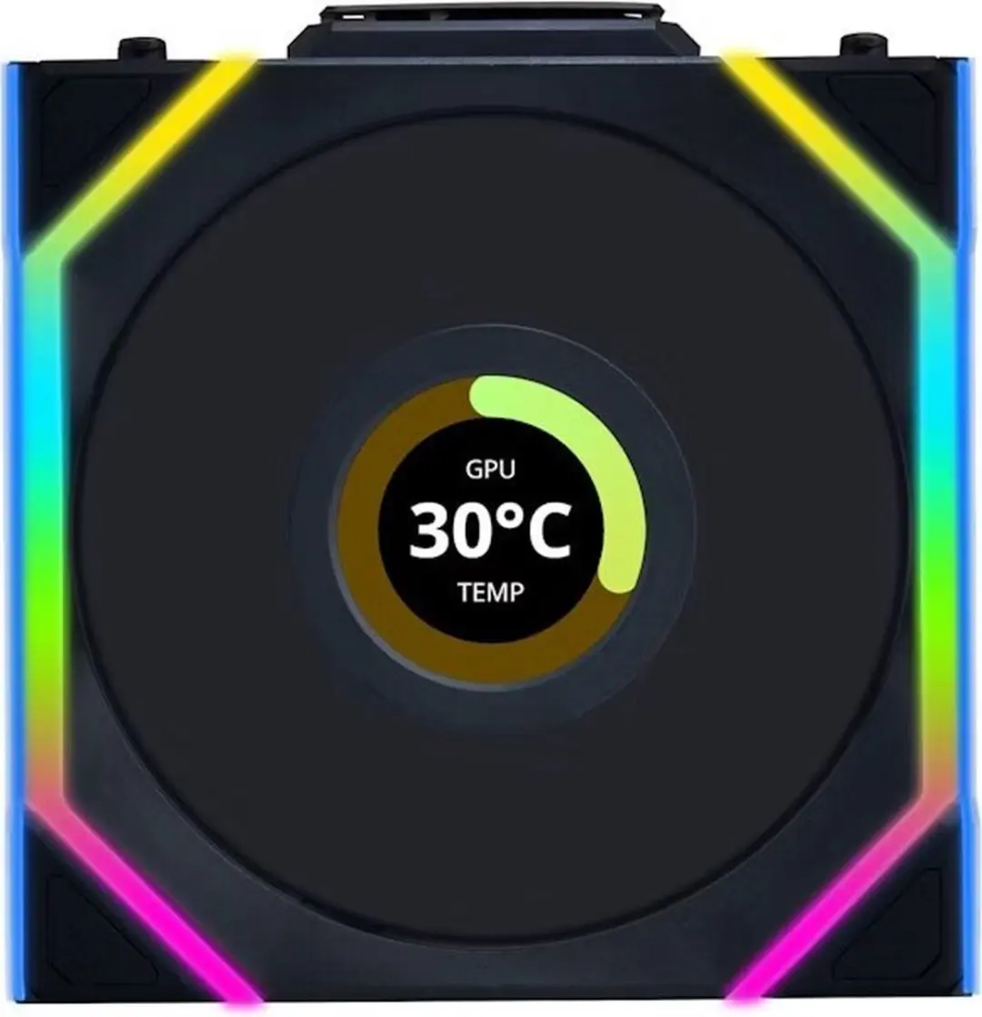 Lian Li UNI FAN SL Wireless LCD Reverse Blade 120mm - Zwart