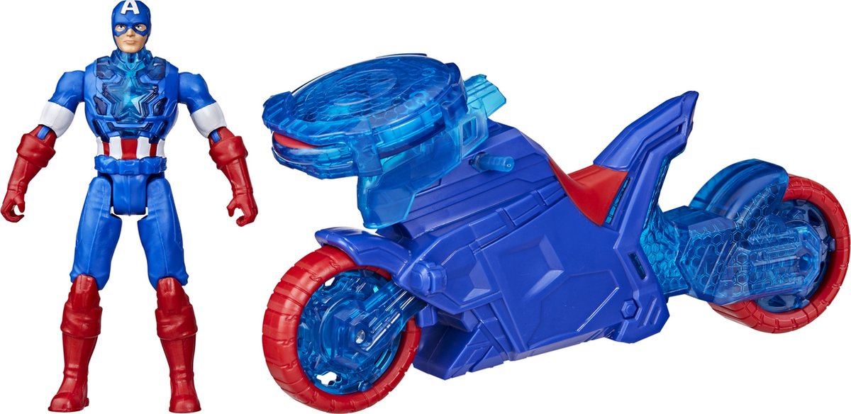 Hasbro Avengers actiefiguur Captain America Shield-Shot Cycle motorfiets speelgoed.