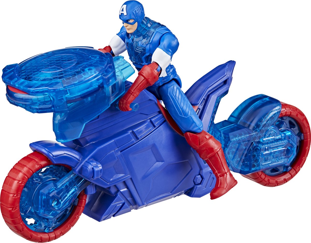 Hasbro Avengers actiefiguur Captain America Shield-Shot Cycle motorfiets speelgoed.
