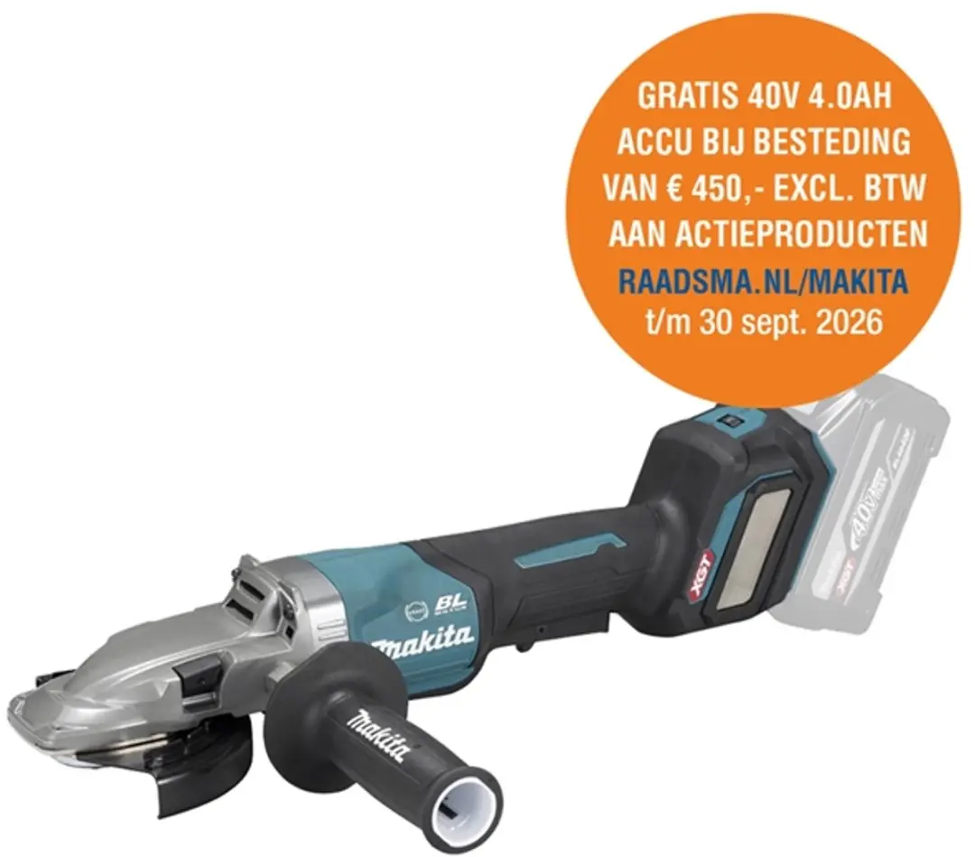 Makita GA056GZ Accu Haakse Slijper 125mm XGT 40V Max