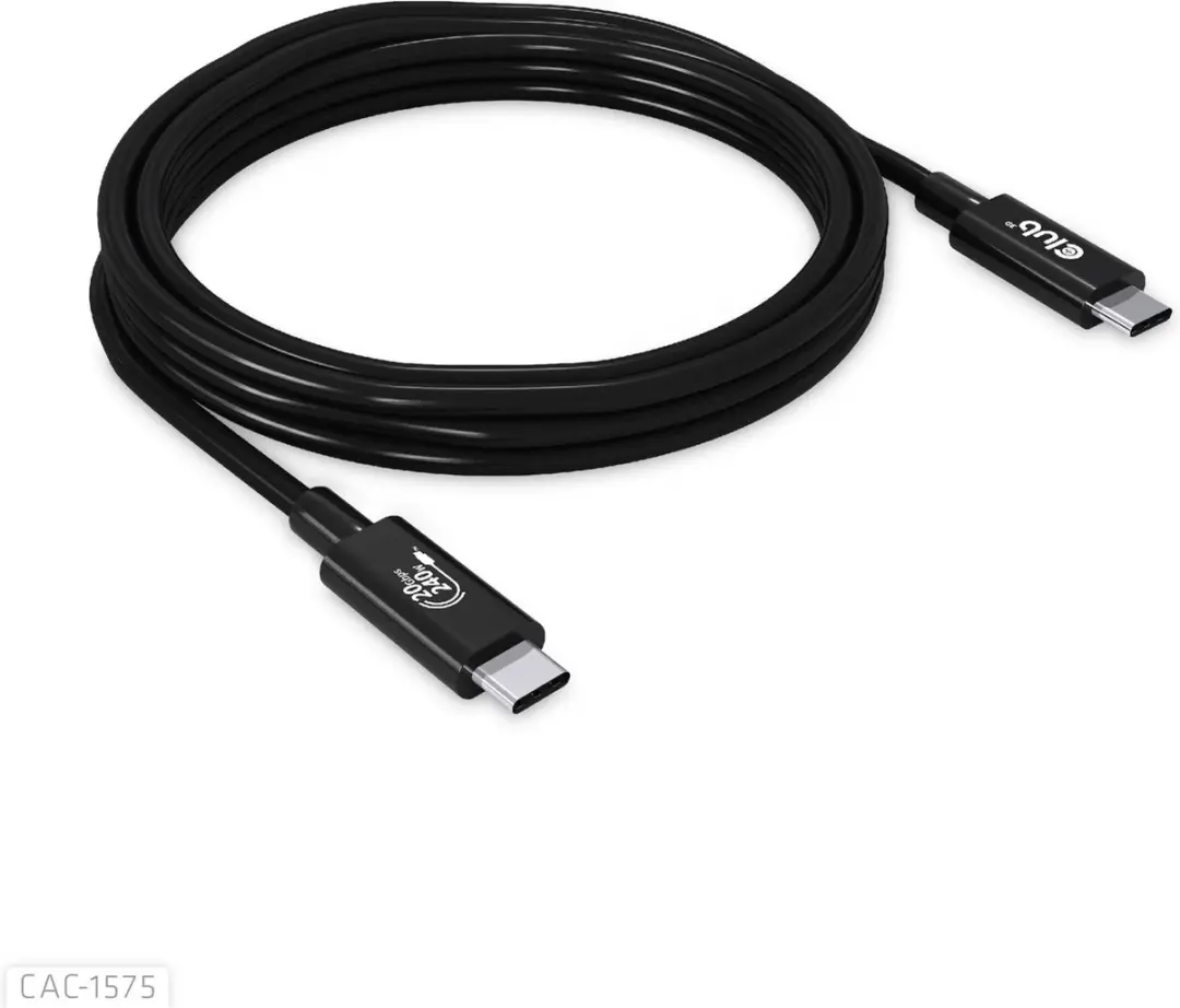Club3D USB4 Gen2x2 Type-C Kabel 20Gbps 2m - 4K60Hz - 240W - Zwart