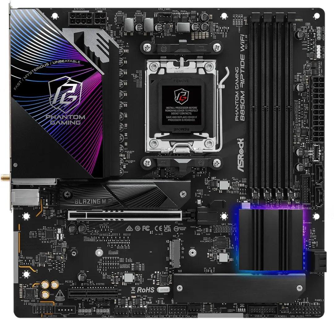 ASRock Phantom Gaming B850M Riptide WiFi AM5 - microATX - afbeelding 6 van 6