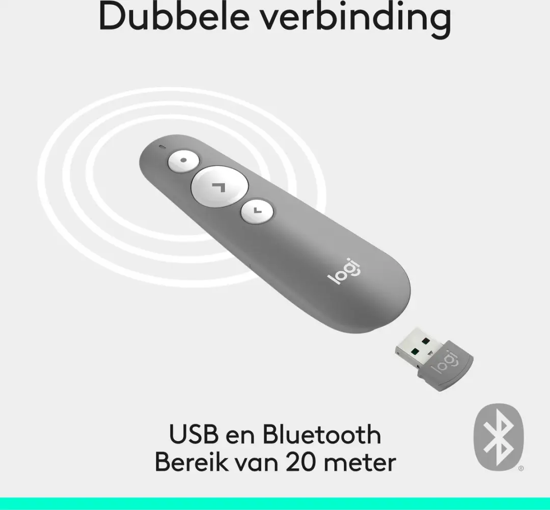 Logitech R500S Draadloze Laser Presenter - Grijs