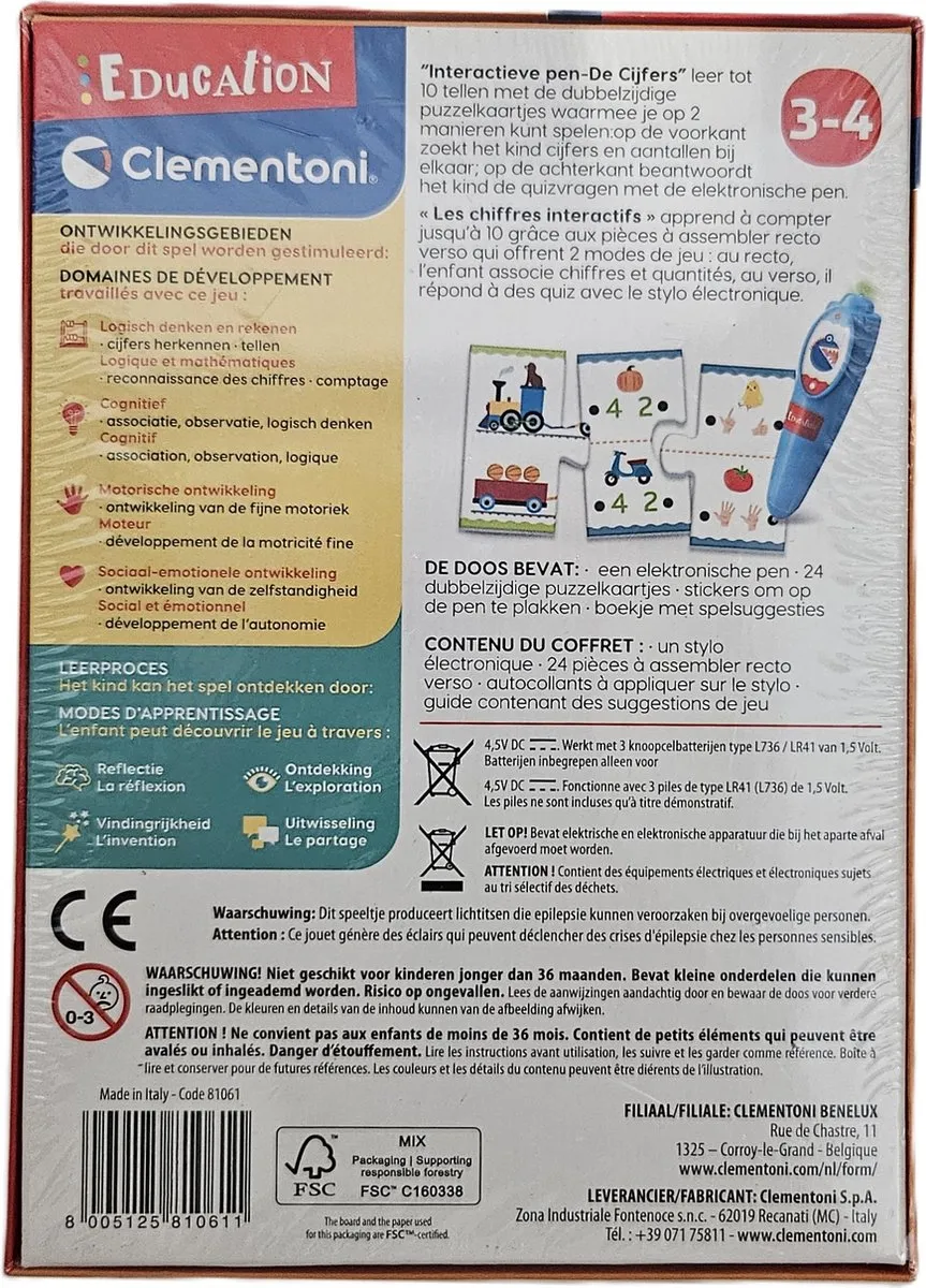 Clementoni Education Interactive Pen De Cijfers -577225 - Multi