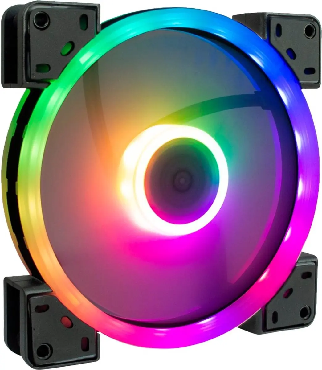 INTER-TECH ARGUS RS-141 RGB Ventilator 26 RGB-LEDs - Zwart