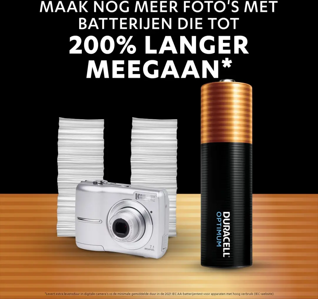 Duracell Optimum AA Batterijen 2900mAh - 4 Stuks