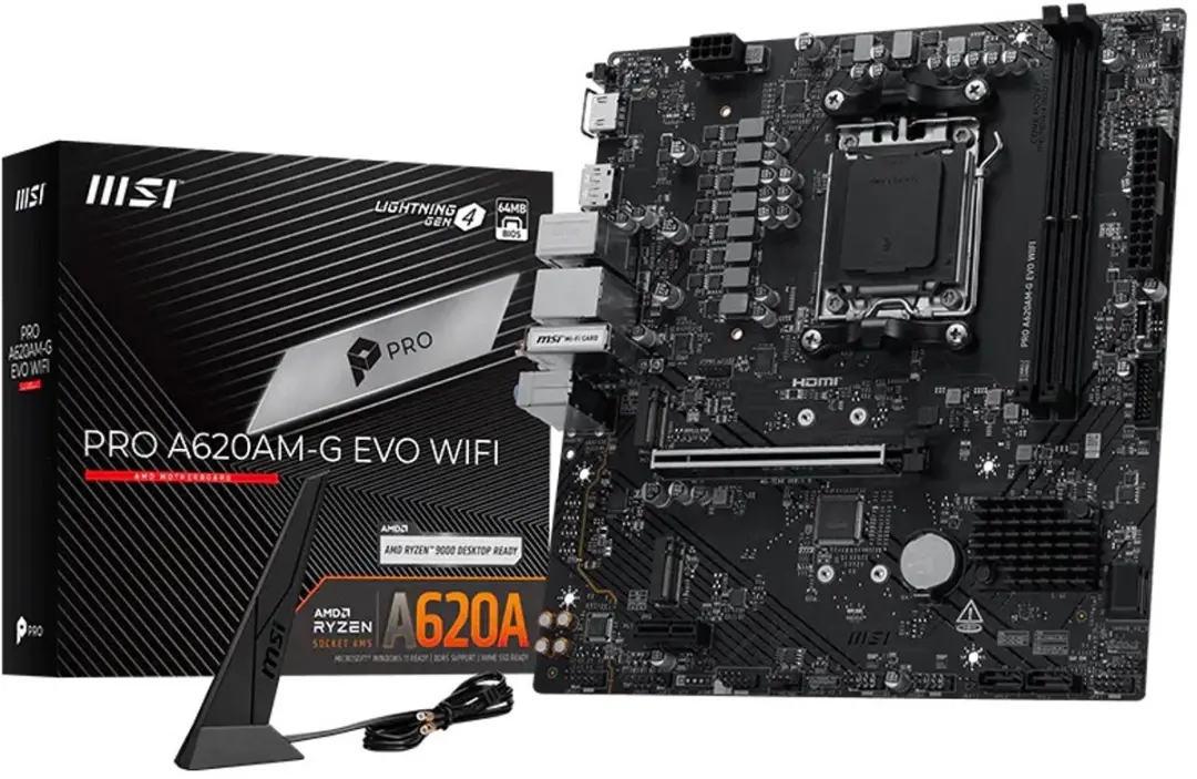 MSI Pro A620AM-G EVO WIFI AM5 Micro ATX Moederbord