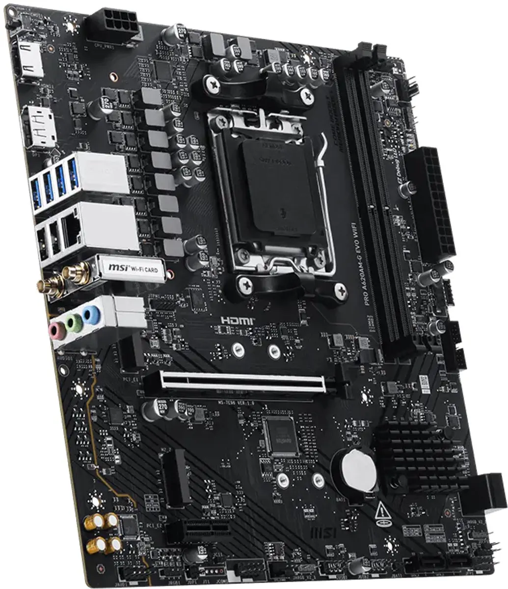 MSI Pro A620AM-G EVO WIFI AM5 Micro ATX Moederbord