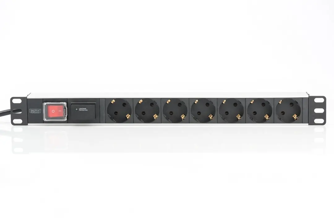 Digitus Stekkerstrip Serverkast 19 1U 7x 16A - 3680W - Zwart