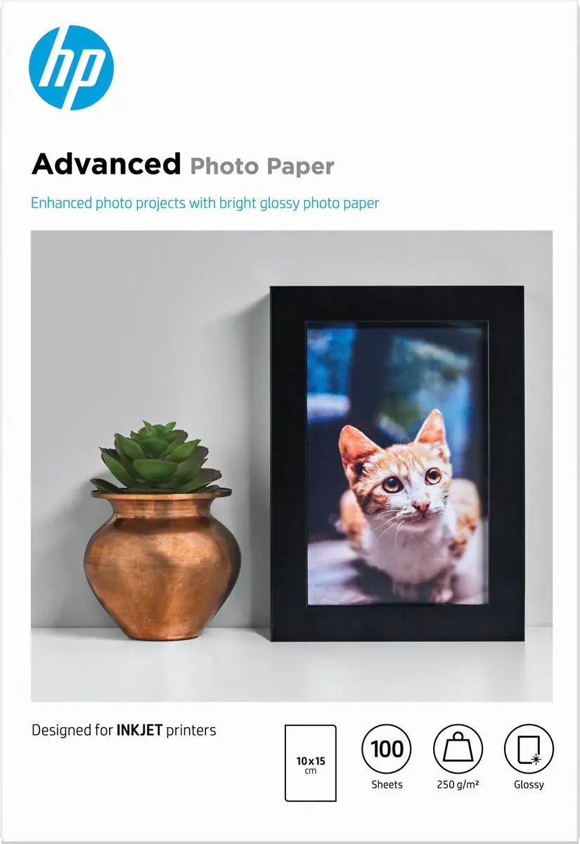HP Fotopapier Q8692A 100 Vel - 10x15cm Wit