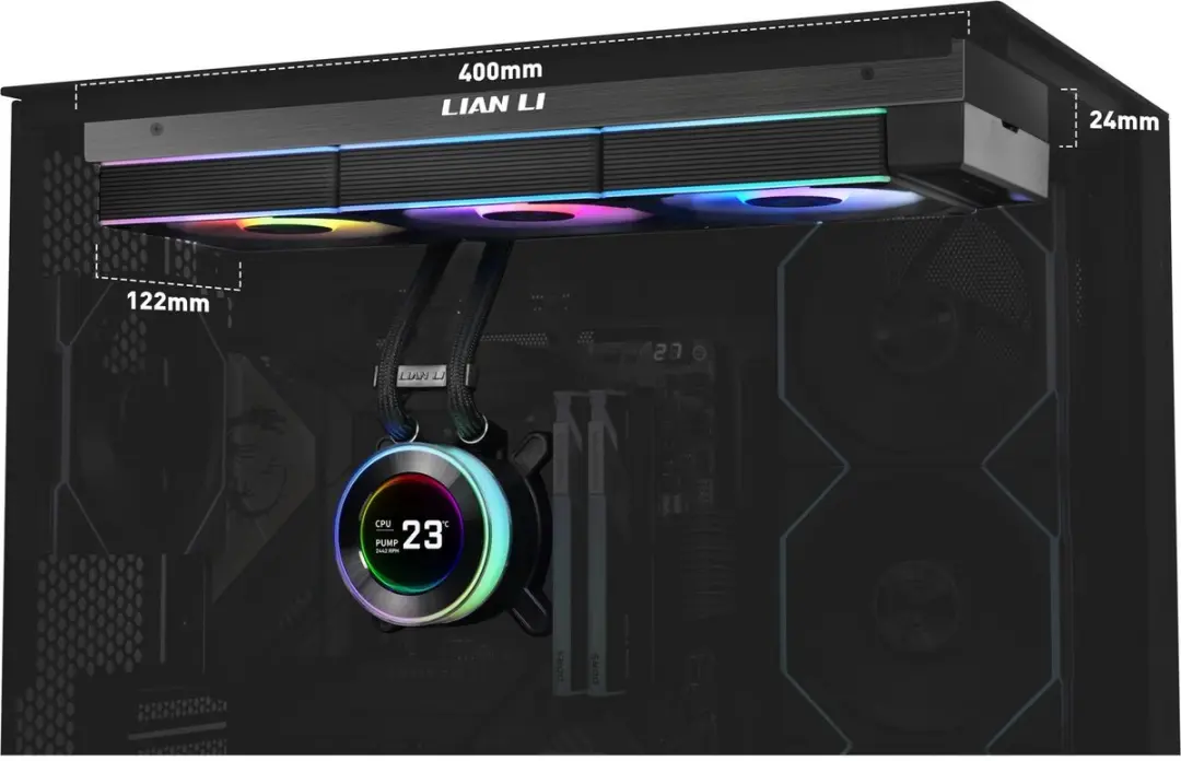 Lian Li Hydroshift II LCD-C 360CL - 3x 120mm Ventilatoren - 2.1" IPS LCD