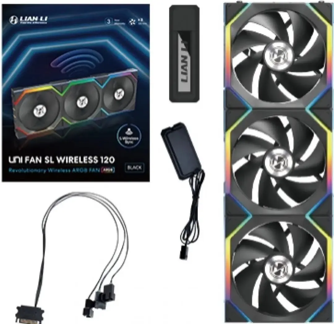 Lian Li UNI FAN SL Wireless 3-pack 120mm - Zwart