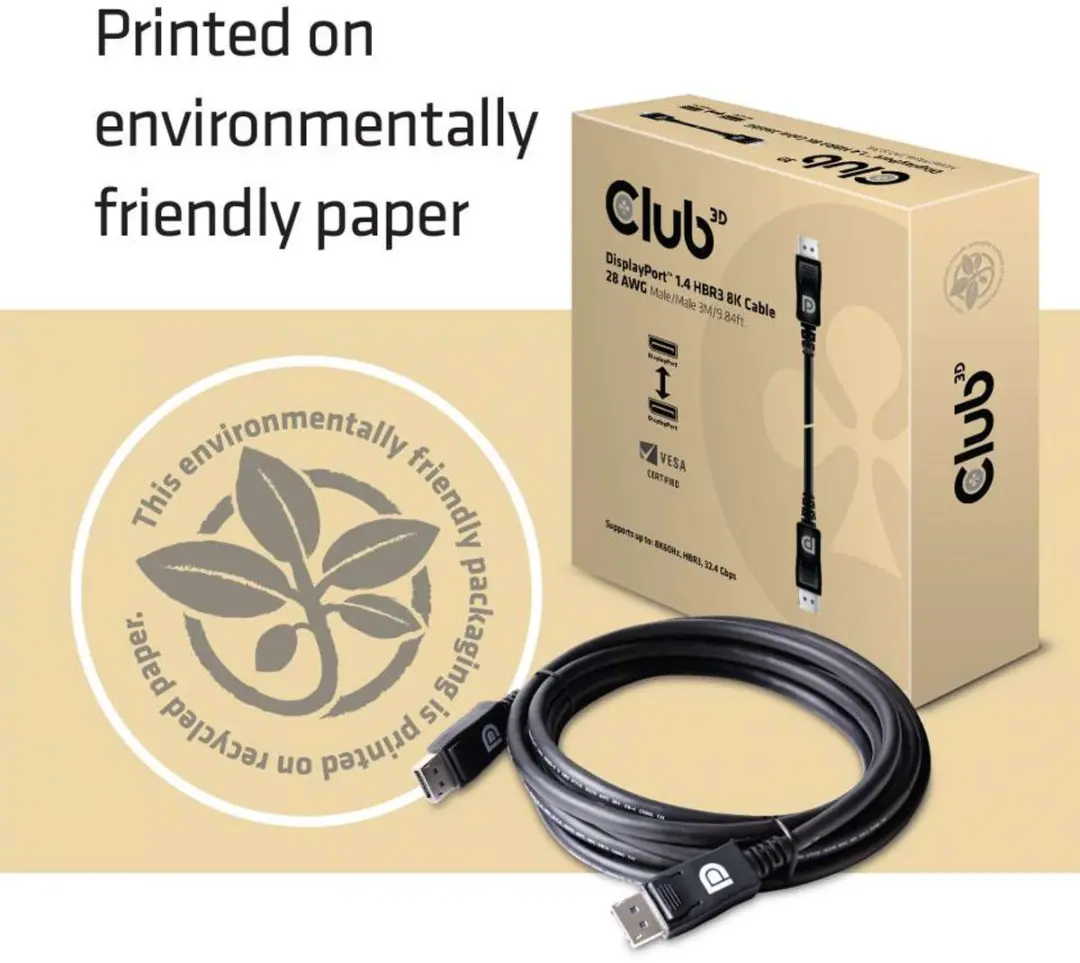 Club 3D DisplayPort 1.4 Kabel 8K 3m - Zilver