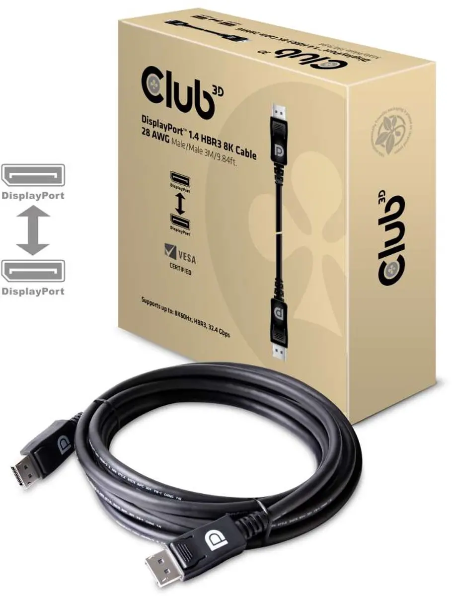Club 3D DisplayPort 1.4 Kabel 8K 3m
