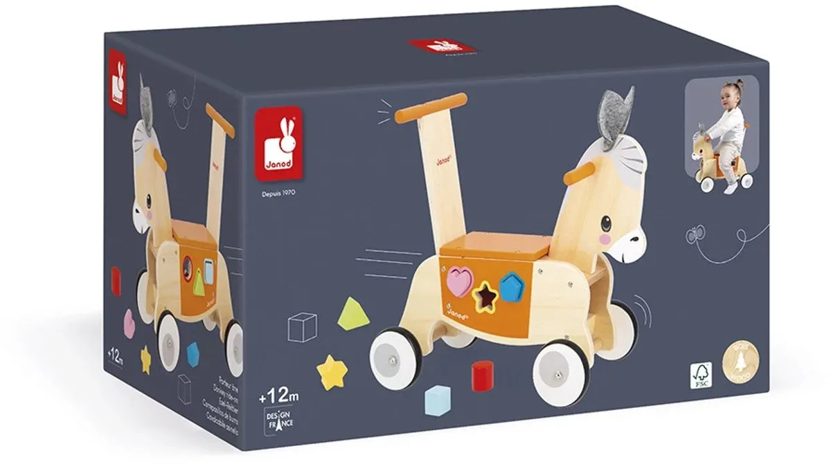Janod Loopwagen Ezel 11.3325 - Multicolor