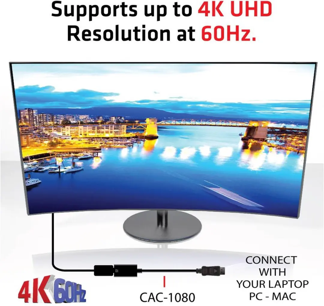Club 3D CAC-1080 DisplayPort naar HDMI 2.0b Adapter - Zwart