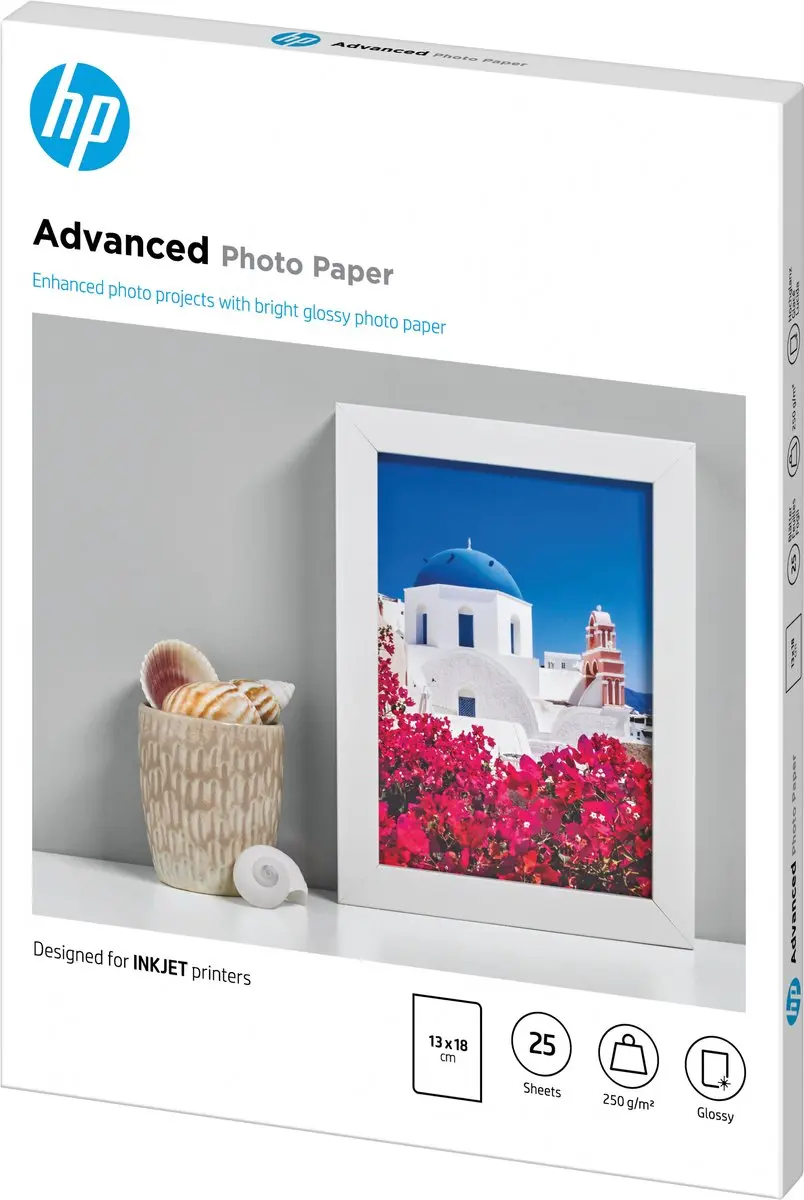 HP Q8696A Fotopapier 13x18cm 250g/m² - 25 Vel Wit