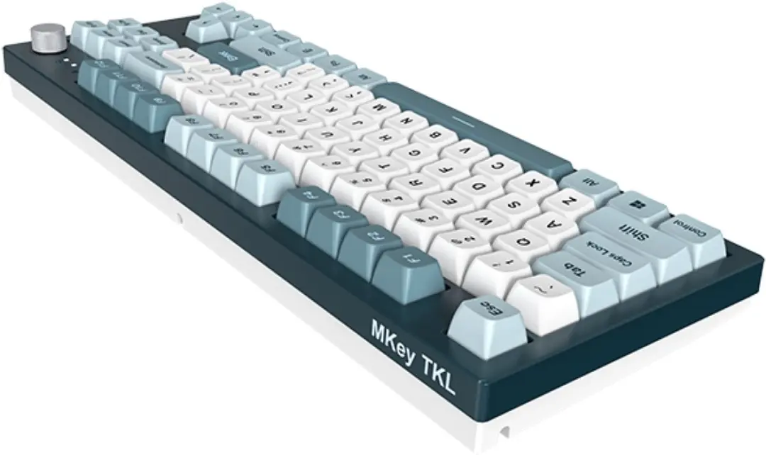 Montech MKey TKL MK87FB Gamingtoetsenbord - Donkergrijs/Lichtblauw/Wit