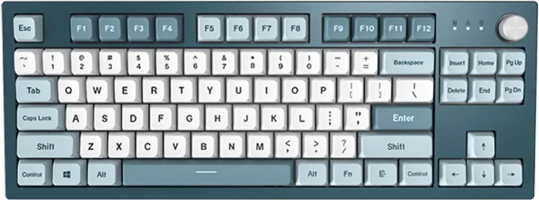 Montech MKey TKL MK87FB Gamingtoetsenbord - Donkergrijs/Lichtblauw/Wit