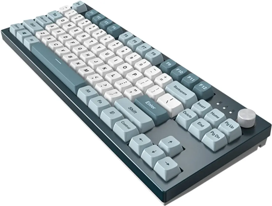 Montech MKey TKL MK87FB Gamingtoetsenbord - Donkergrijs/Lichtblauw/Wit