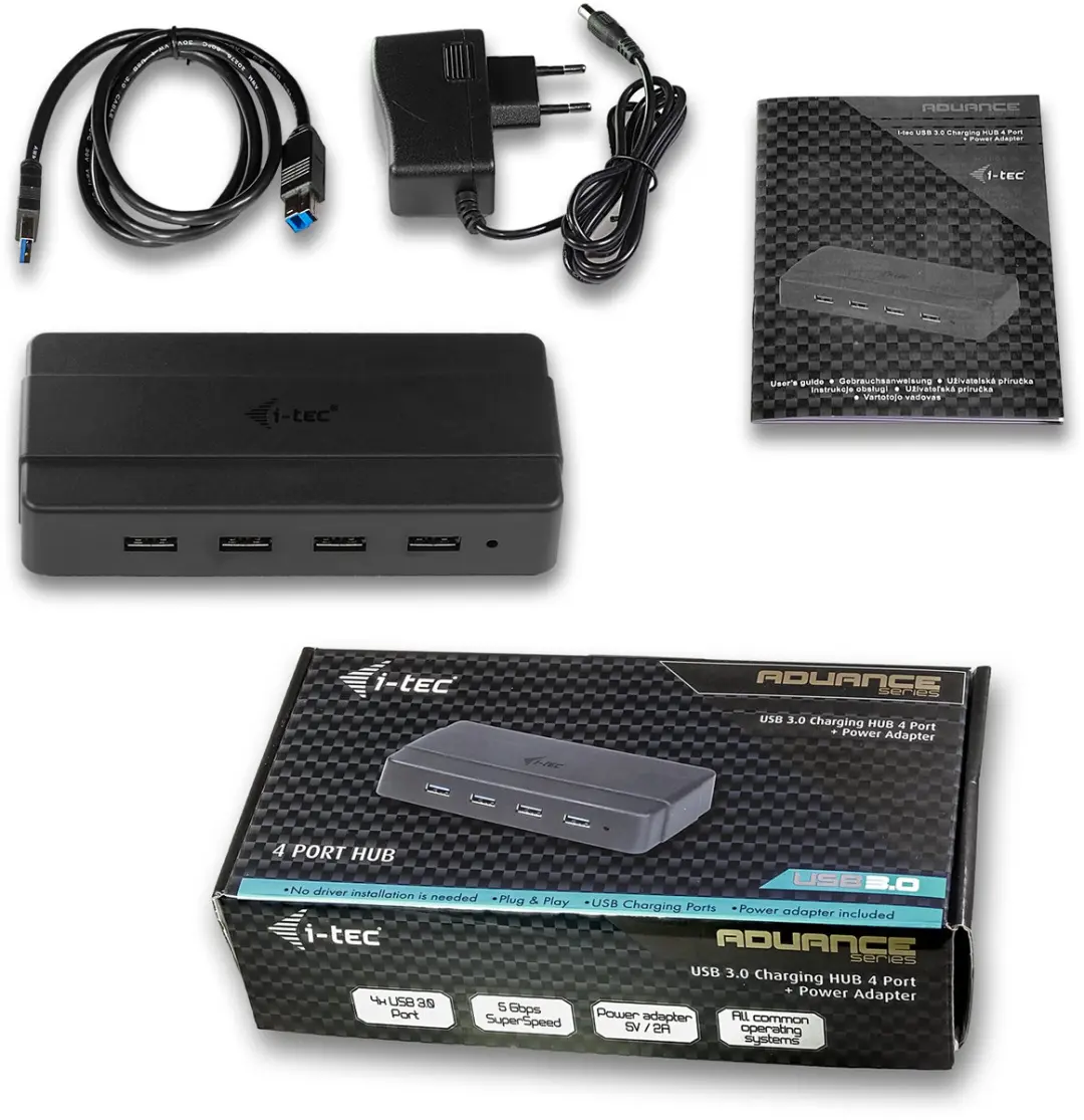 I-tec U3HUB445 USB 3.0 HUB - 4 Poorten Zwart