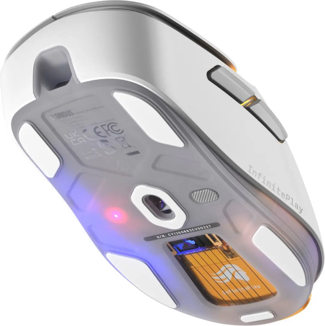 Glorious Gaming D3 GLO-D3-WL-WHT Draadloze Gamingmuis - 6 Knoppen - 30K DPI - Wit
