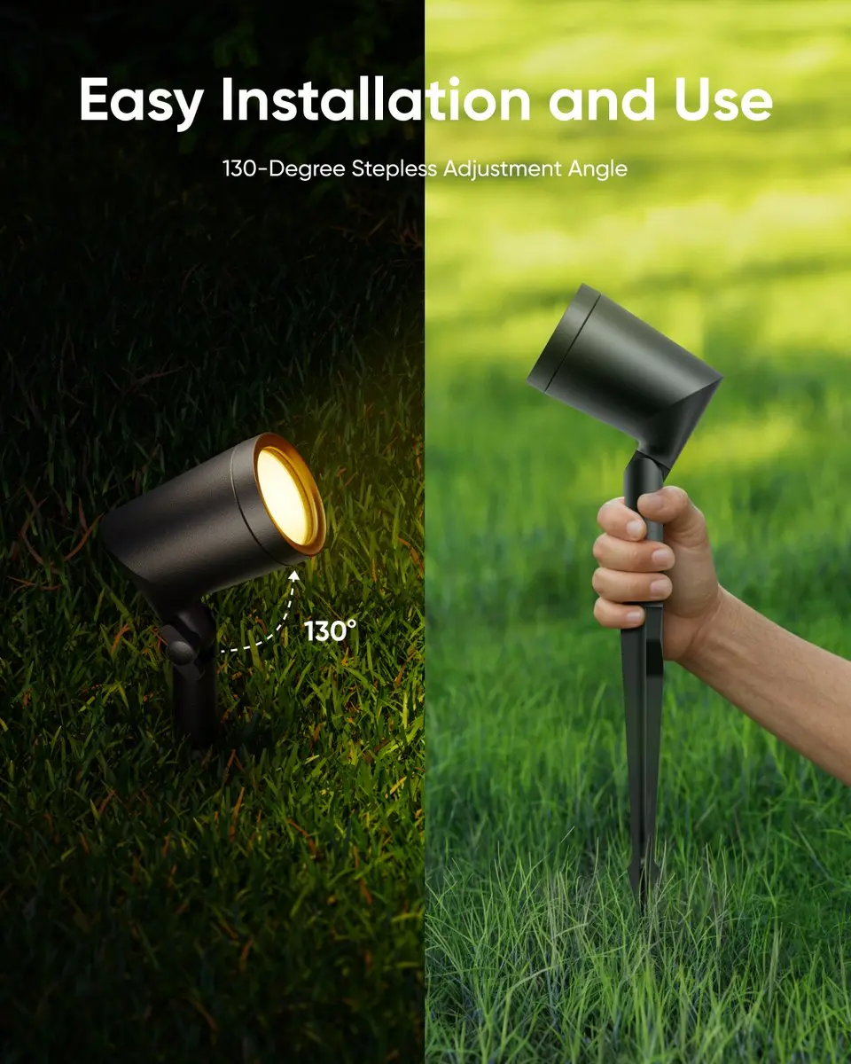 Eufy Buitenverlichting Spotlampen E10 2 Pack - RGBWW LED - 500 Lumen - IP65 - Zwart
