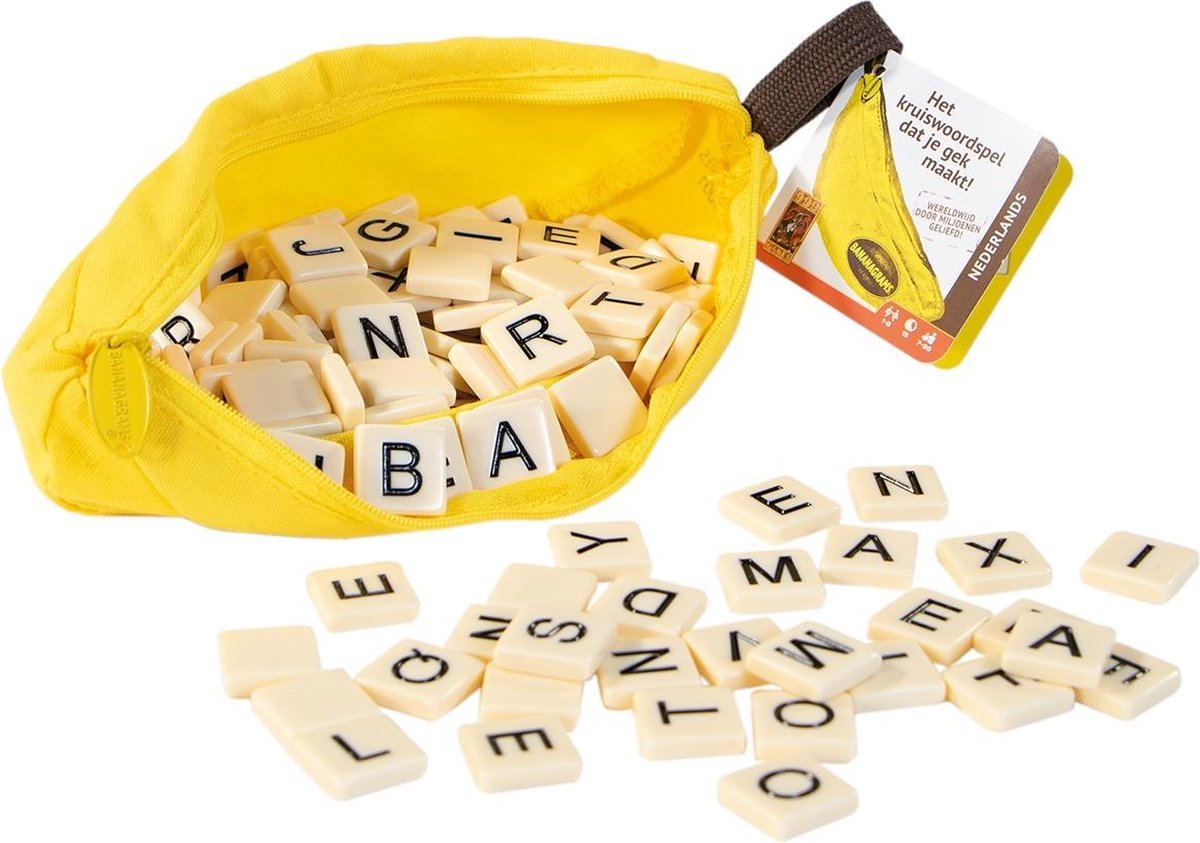 999 Games - Bananagrams - Woordspel - Gezelschapsspel - Ideaal om mee te nemen - Klein cadeautje