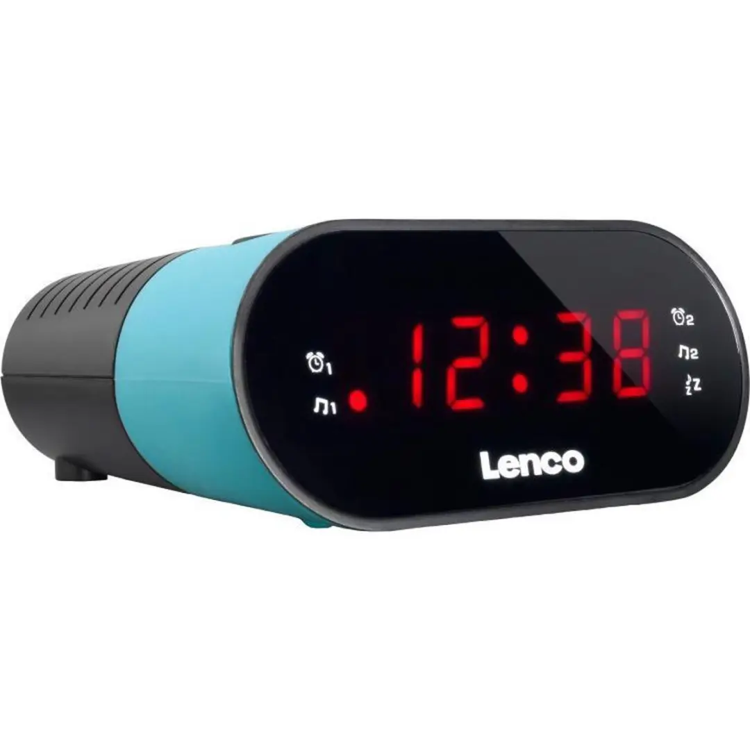 Lenco CR-07 Wekkerradio Blauw - Dubbel alarm