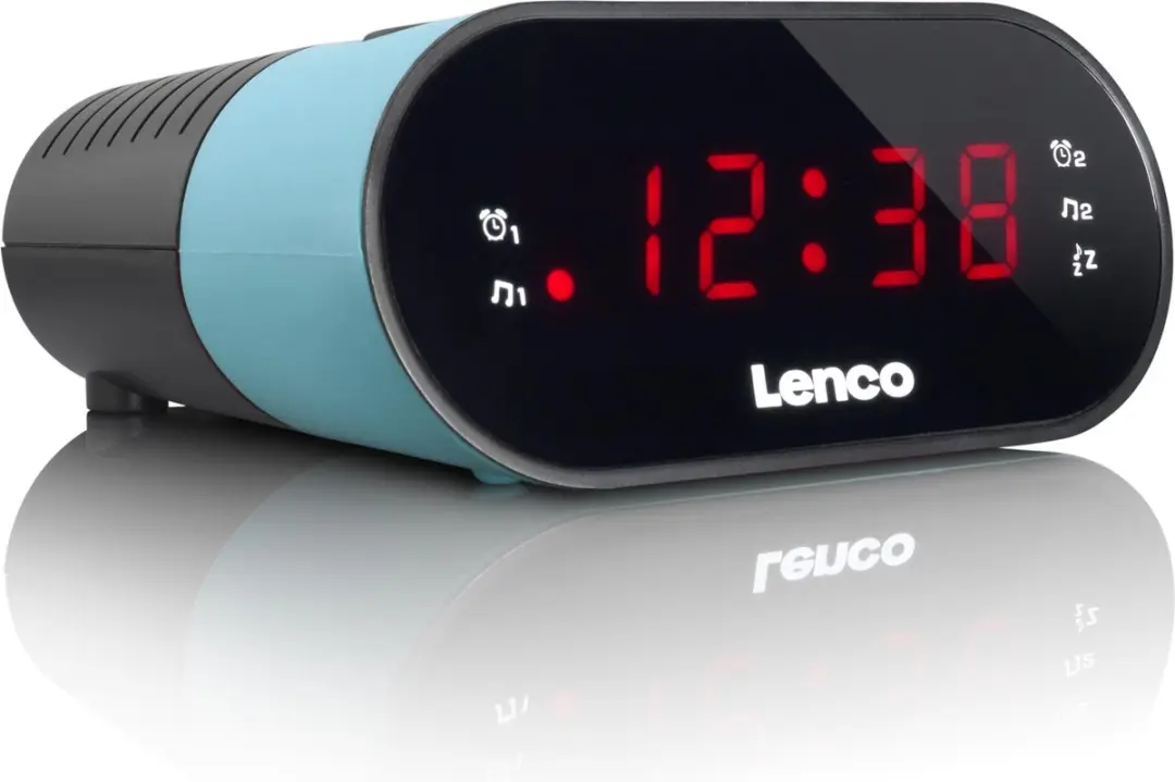 Lenco CR-07 Wekkerradio Blauw - Dubbel alarm
